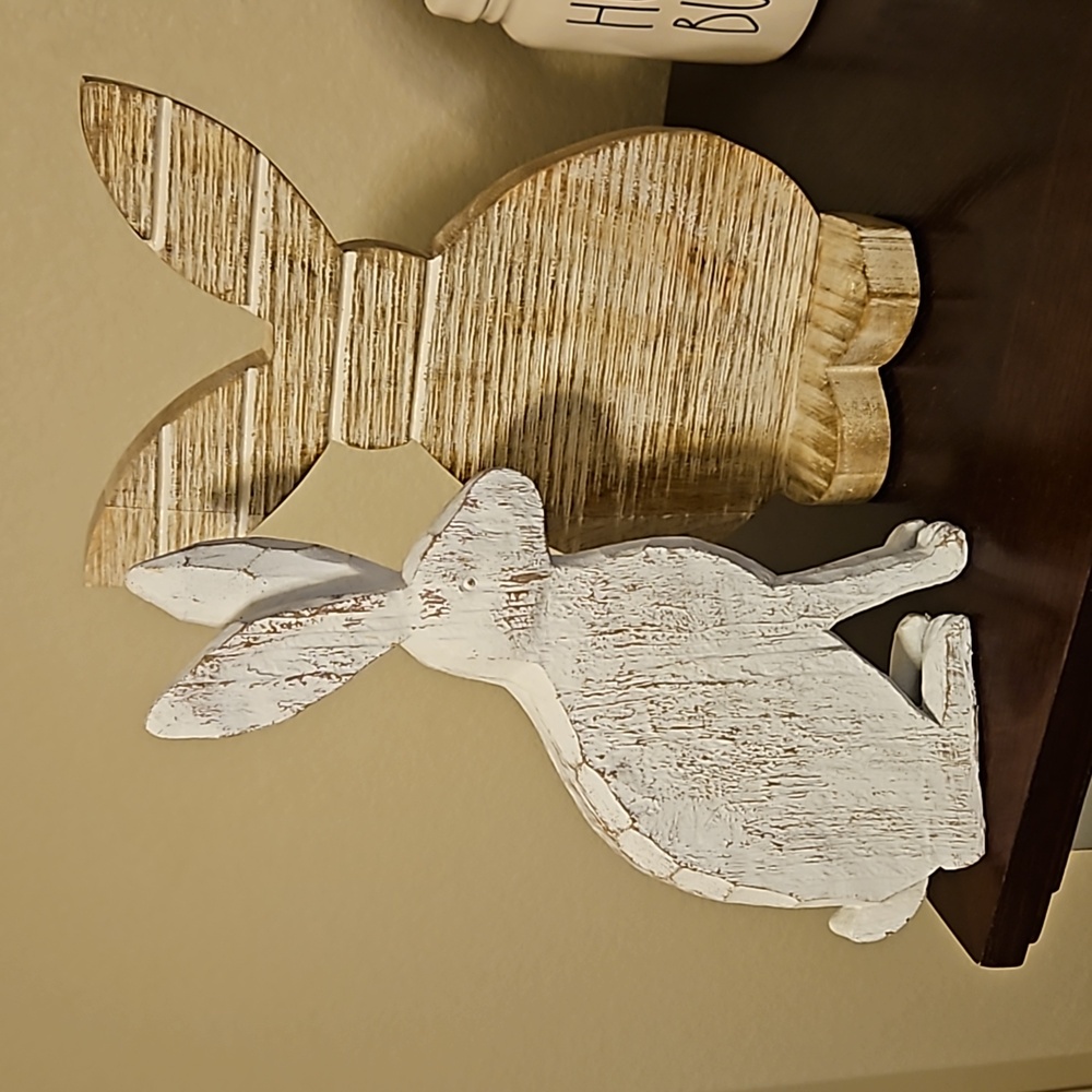 Decorative Wooden Bunny-Two